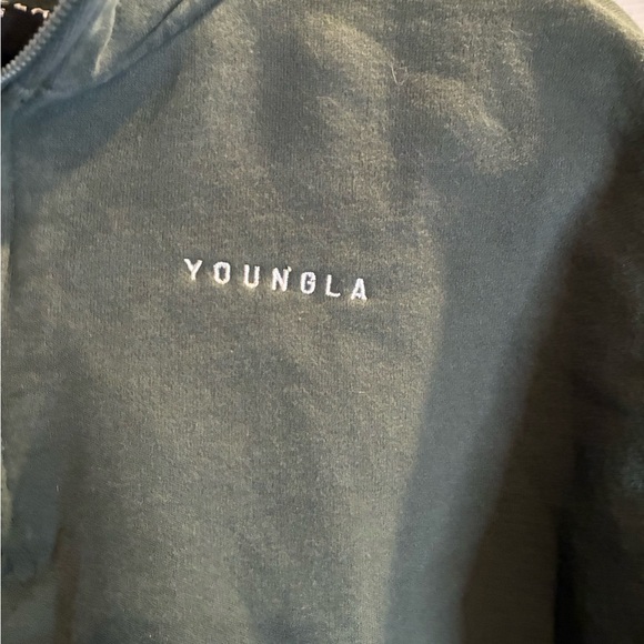 YoungLA Men's Forest Green Zip-Up Sweatshirt - Picture 4 of 10